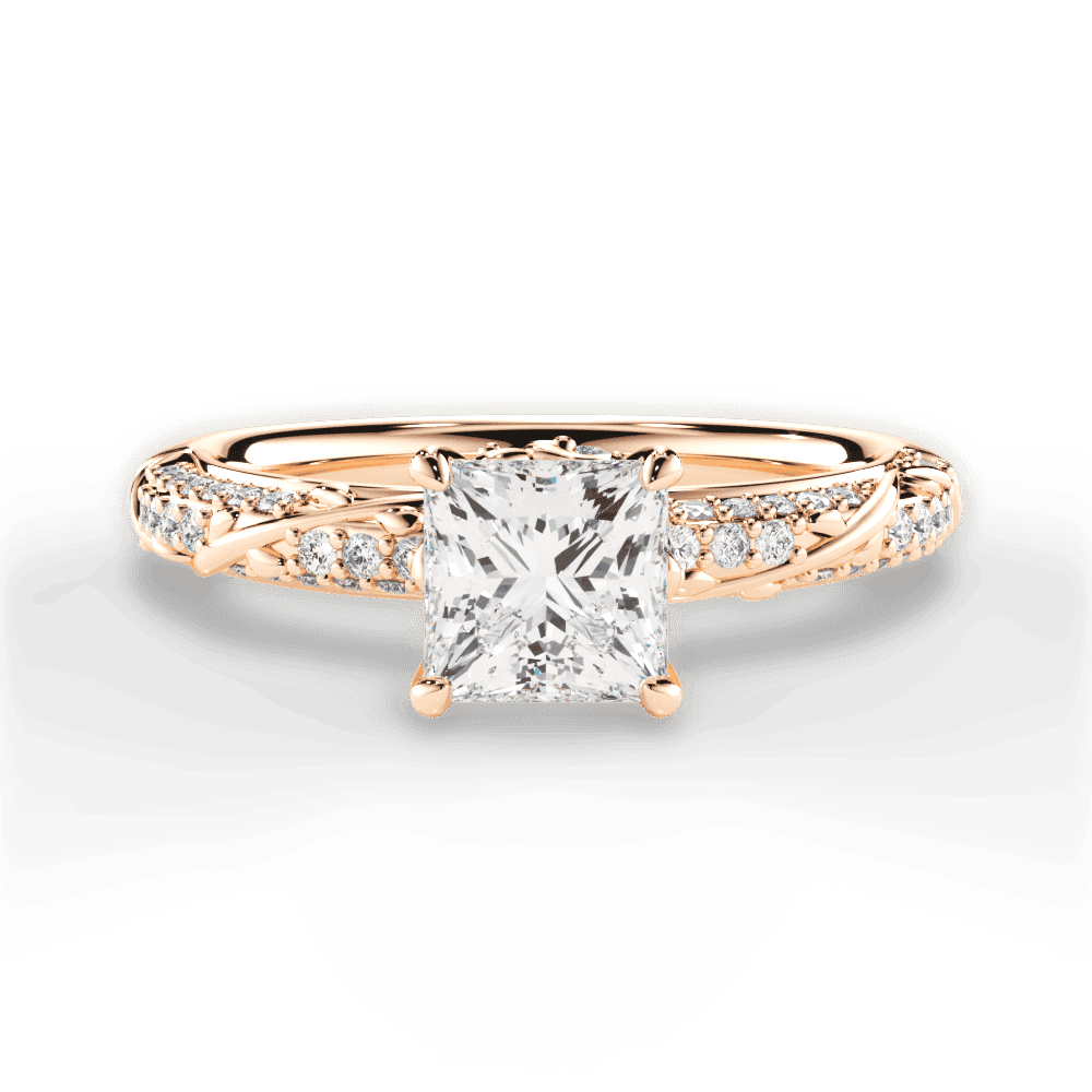 14kt Rose Gold/18kt Rose Gold/princess/top