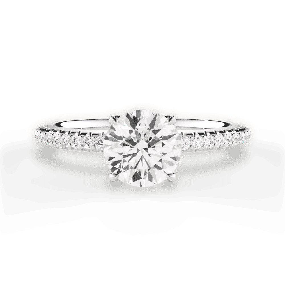 14kt White Gold/18kt White Gold/Platinum/round/top