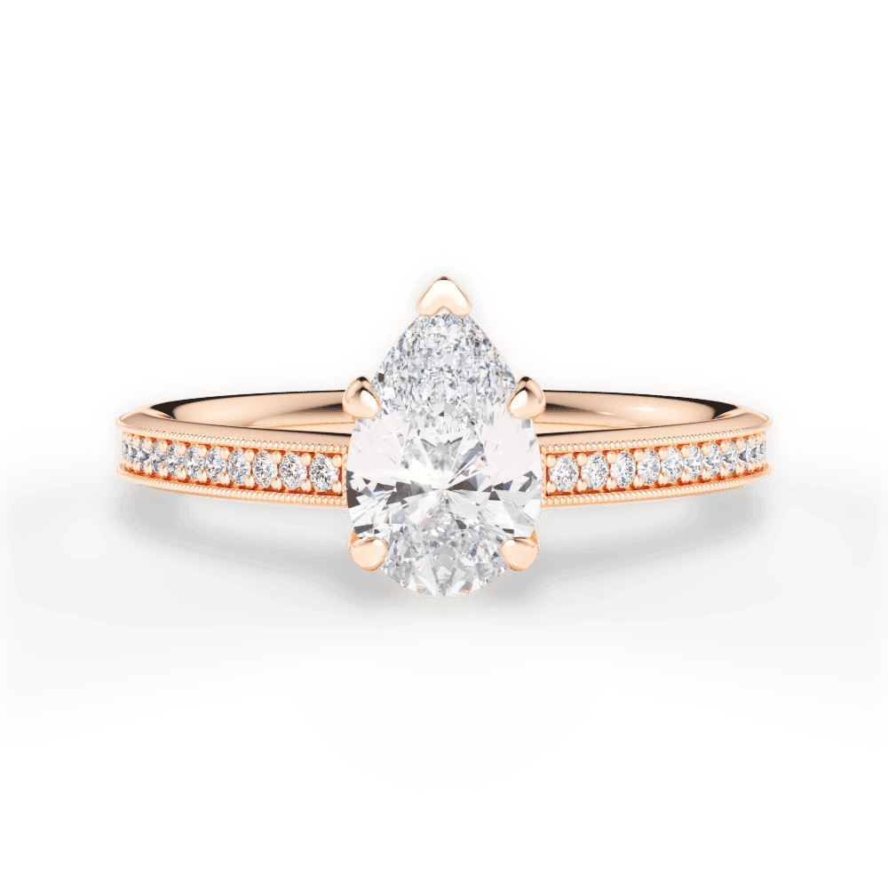14kt Rose Gold/18kt Rose Gold/pear/top