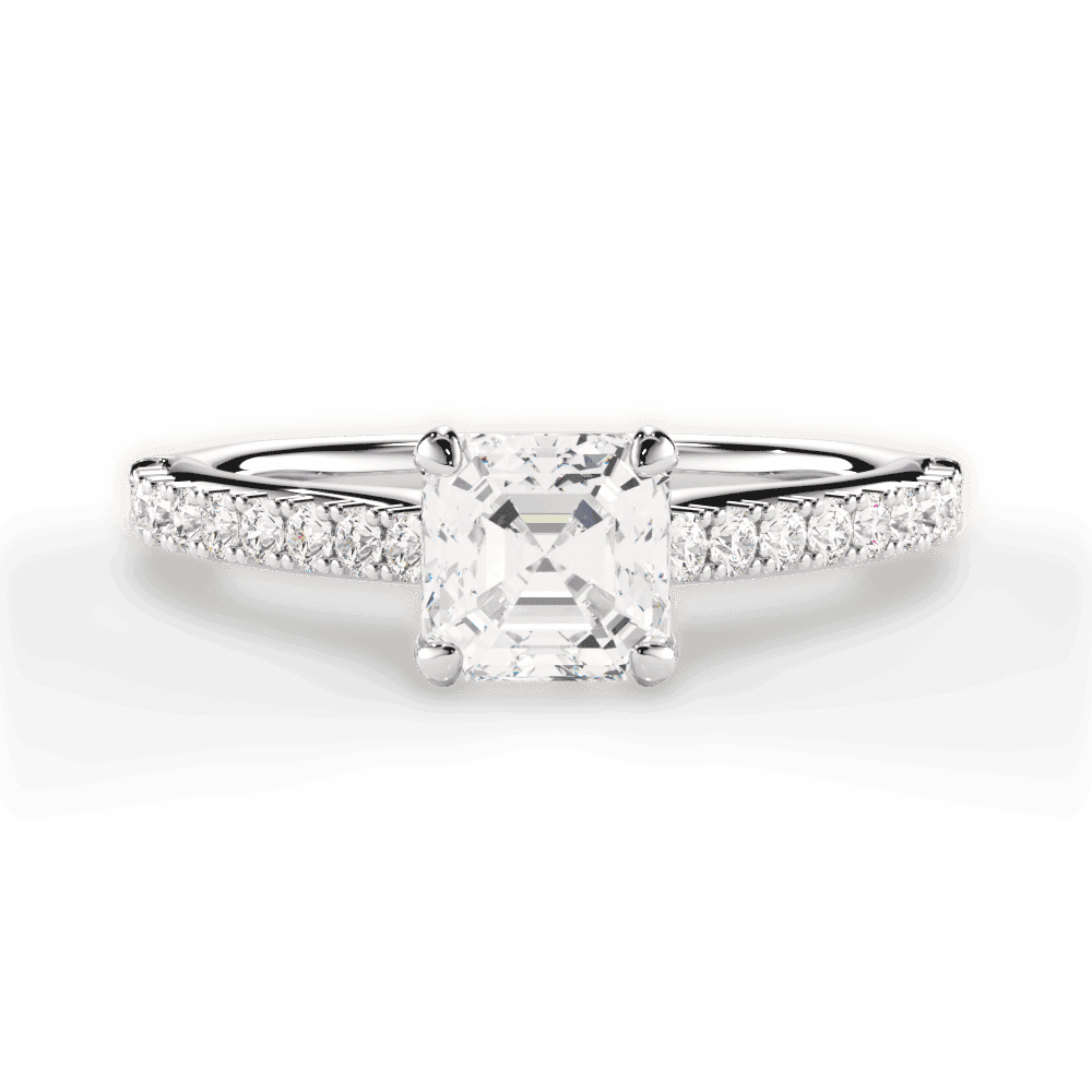 14kt White Gold/18kt White Gold/Platinum/asscher/top