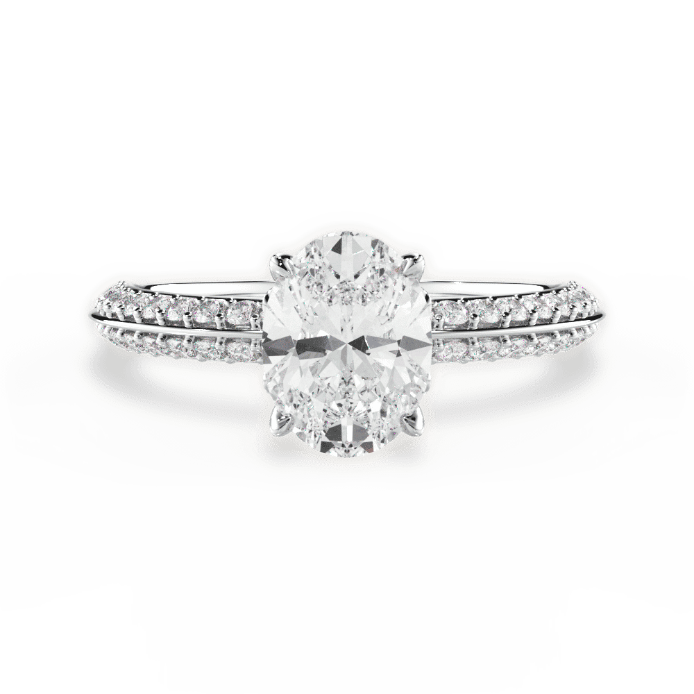 14kt White Gold/18kt White Gold/Platinum/oval/top