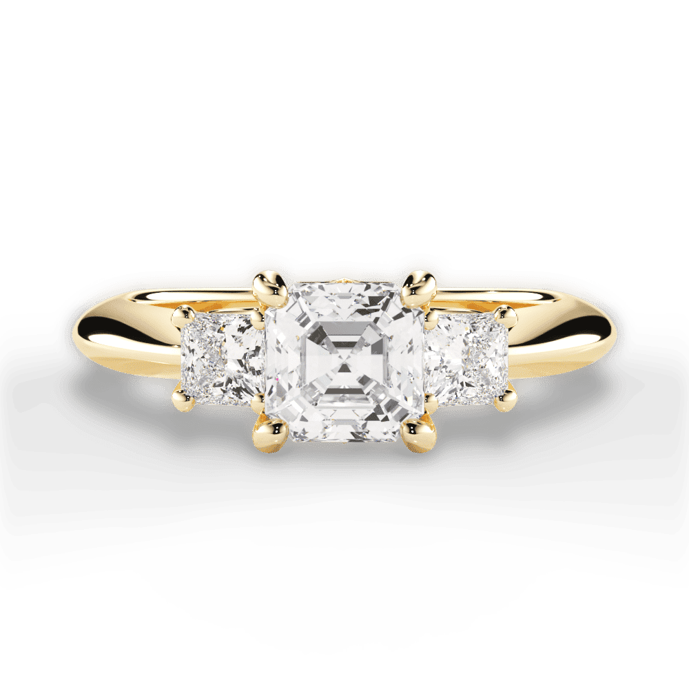 14kt Yellow Gold/18kt Yellow Gold/asscher/top