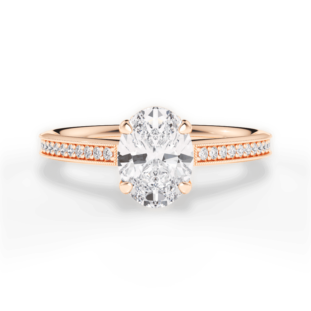 14kt Rose Gold/18kt Rose Gold/oval/top
