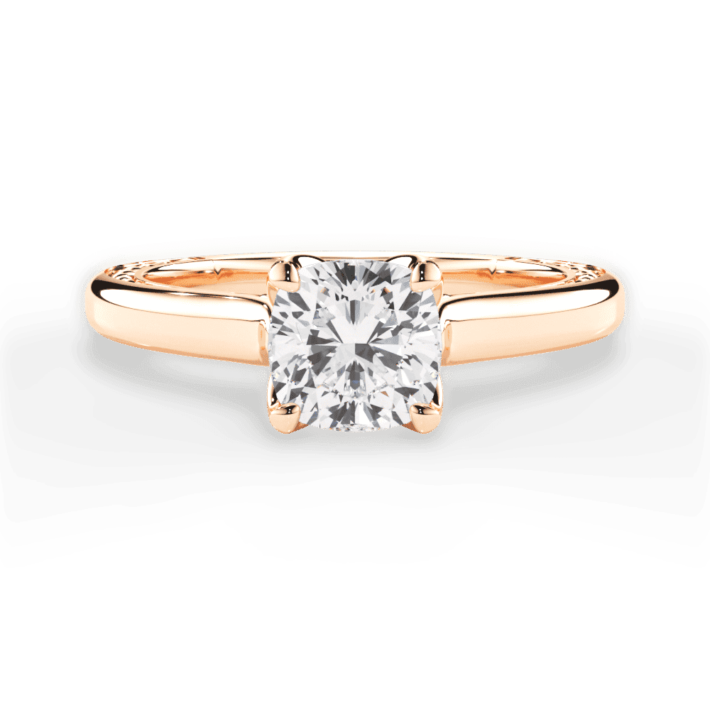 14kt Rose Gold/18kt Rose Gold/cushion/top