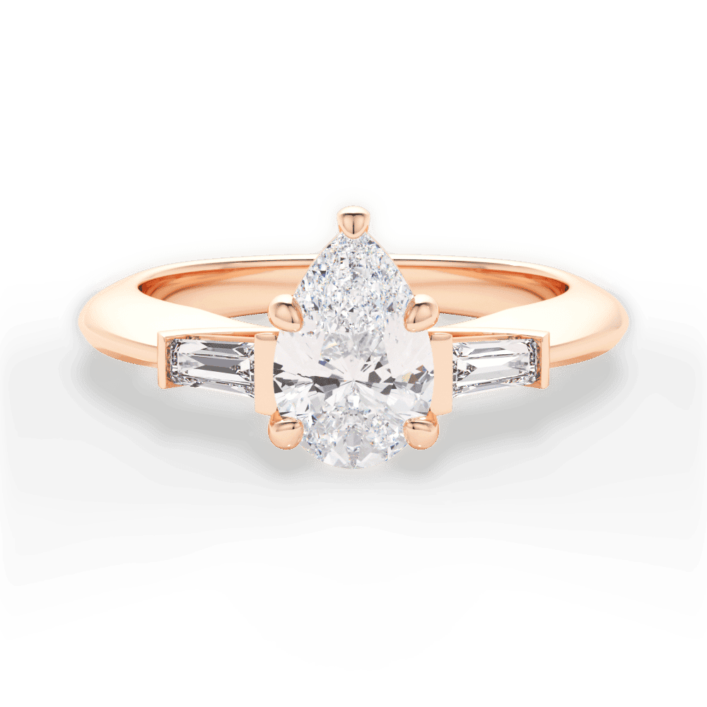 14kt Rose Gold/18kt Rose Gold/pear/top