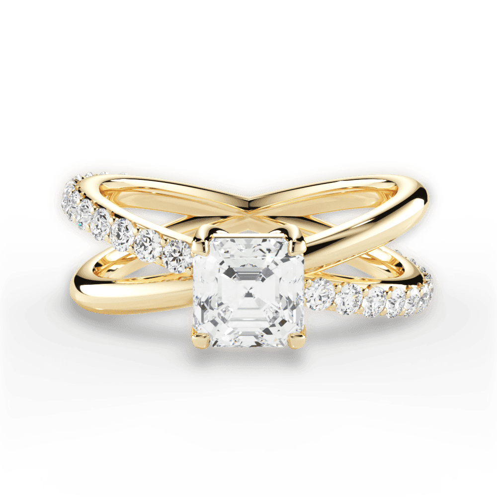 14kt Yellow Gold/18kt Yellow Gold/asscher/top