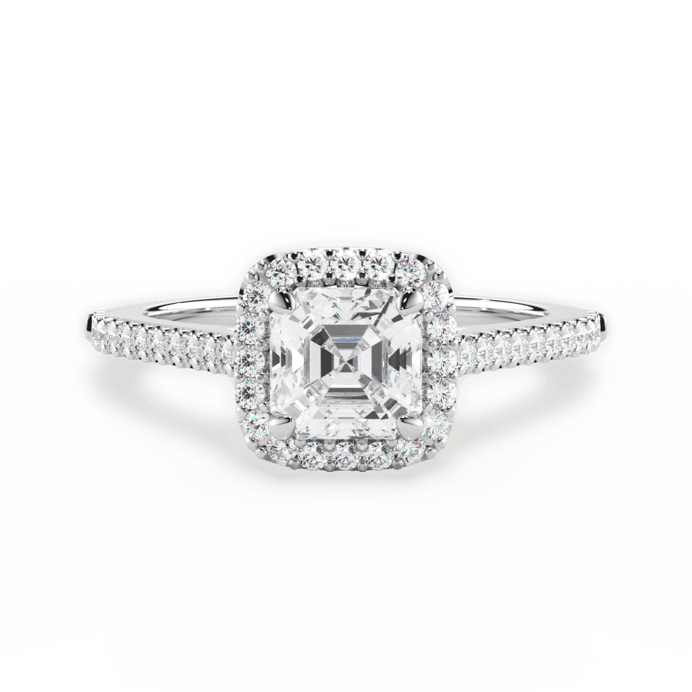14kt White Gold/18kt White Gold/Platinum/asscher/top