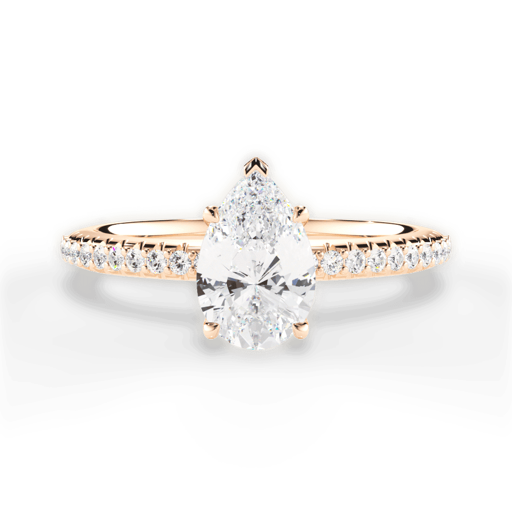 14kt Rose Gold/18kt Rose Gold/pear/top