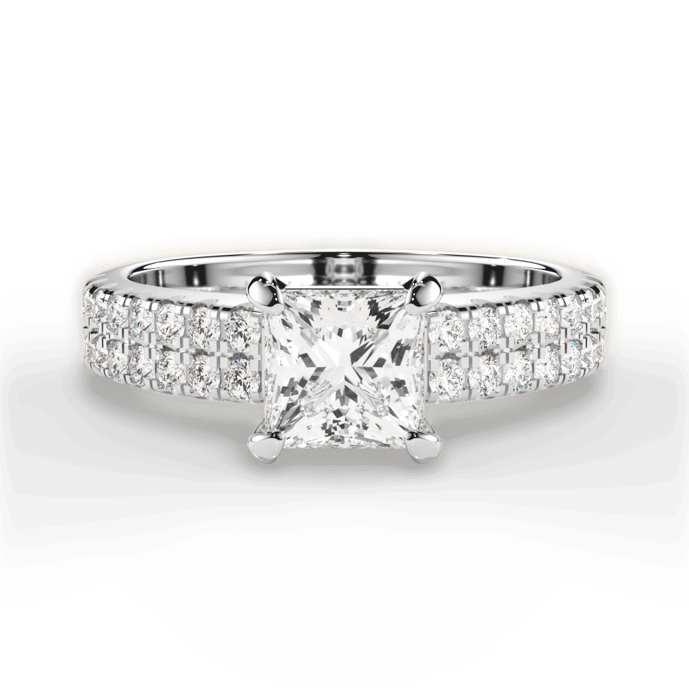 14kt White Gold/18kt White Gold/Platinum/princess/top