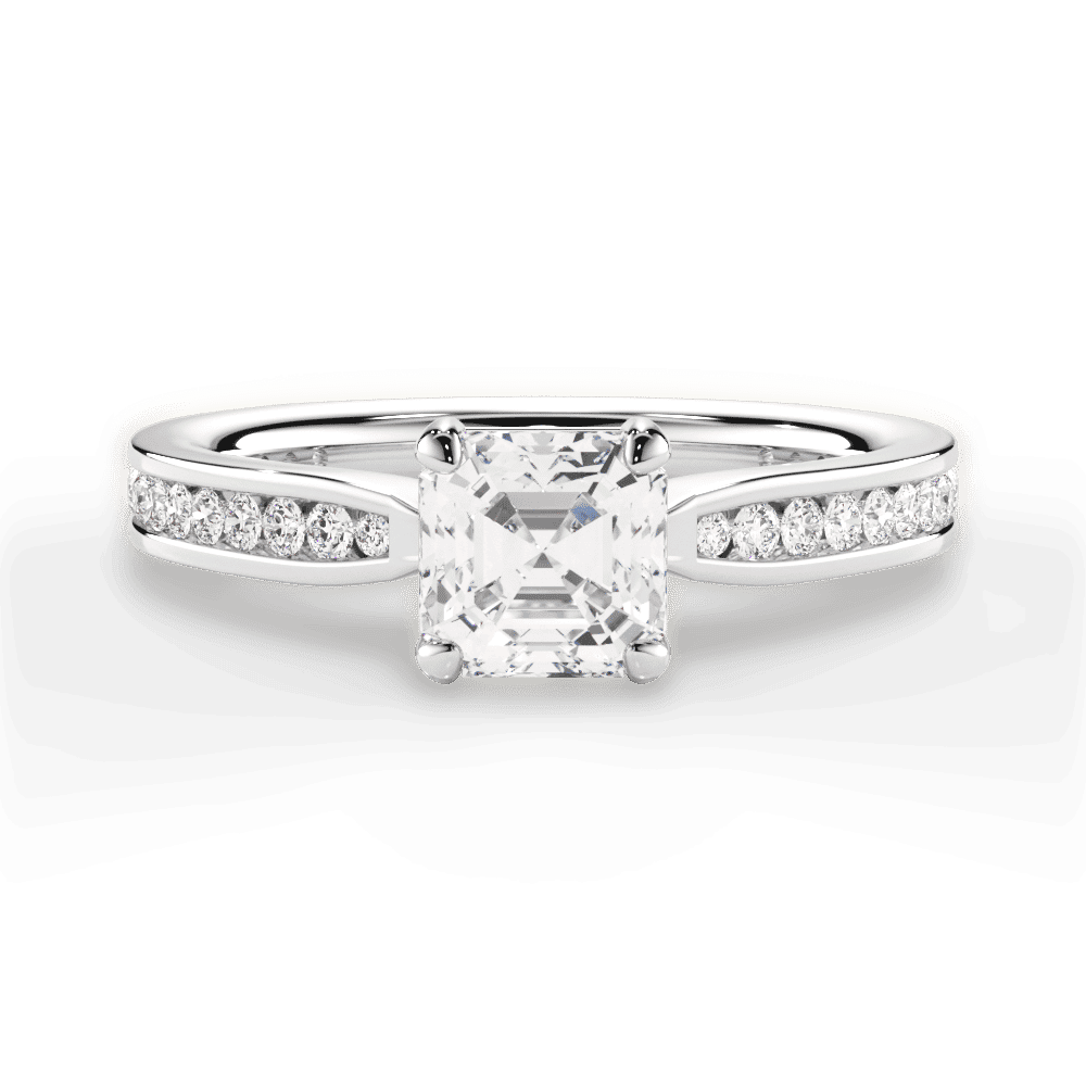 14kt White Gold/18kt White Gold/Platinum/asscher/top