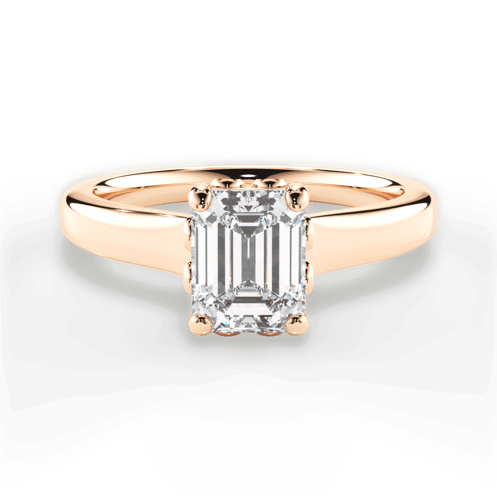 14kt Rose Gold/18kt Rose Gold/emerald/top