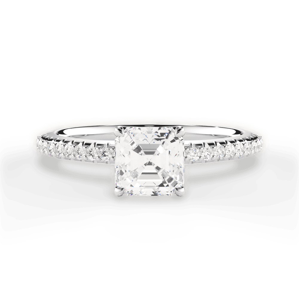 14kt White Gold/18kt White Gold/Platinum/asscher/top