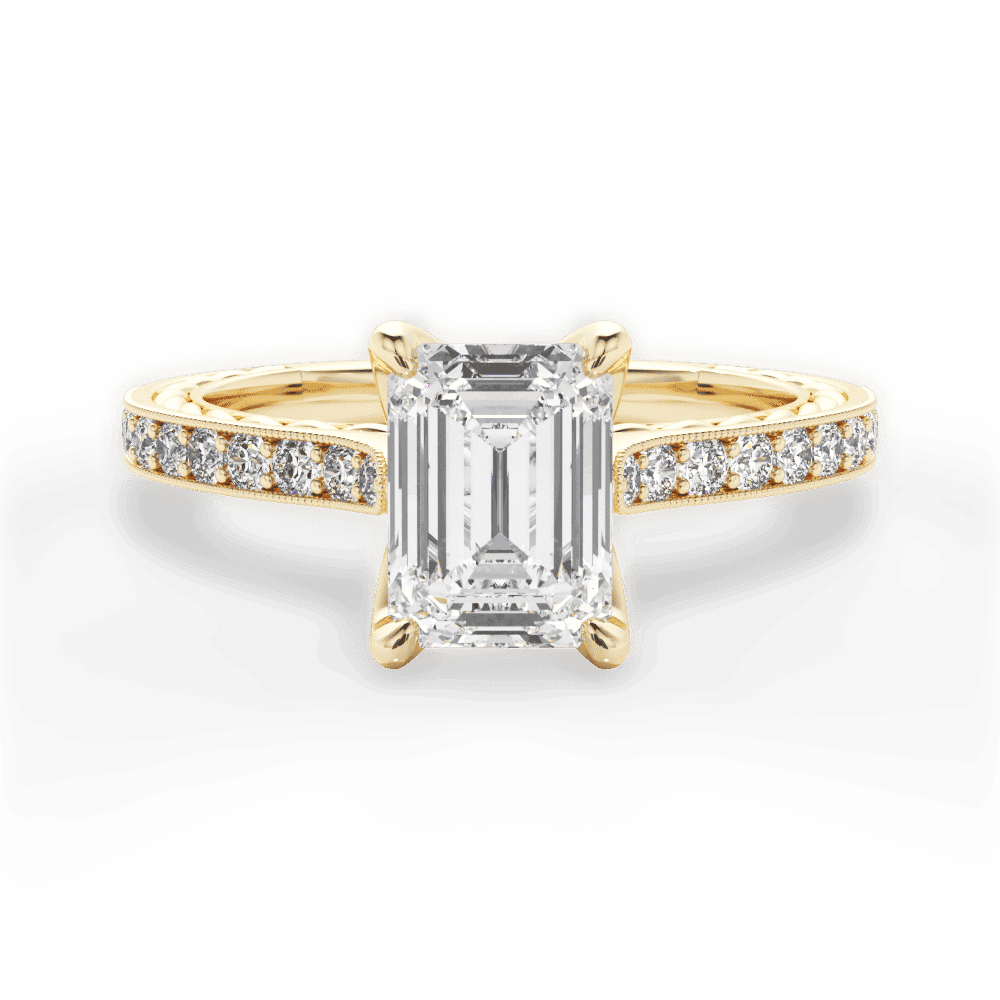 14kt Yellow Gold/18kt Yellow Gold/emerald/top