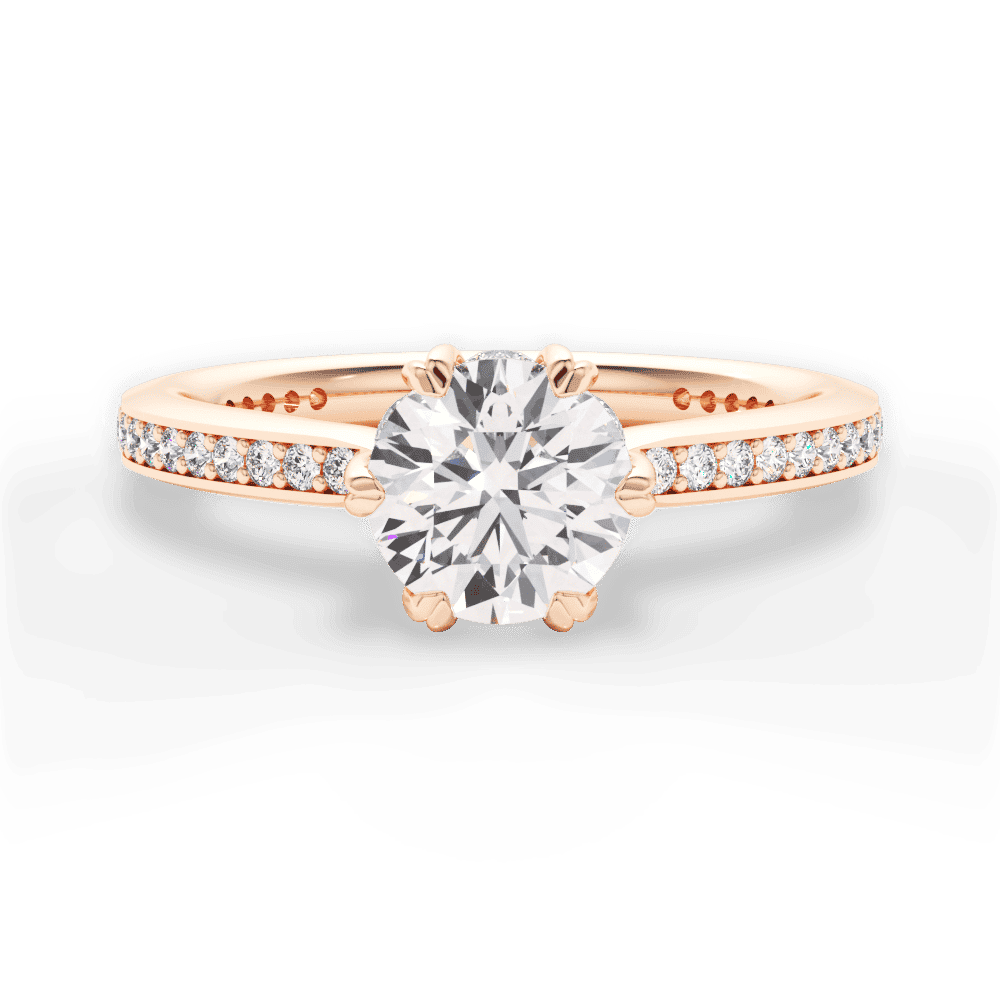 14kt Rose Gold/18kt Rose Gold/round/top