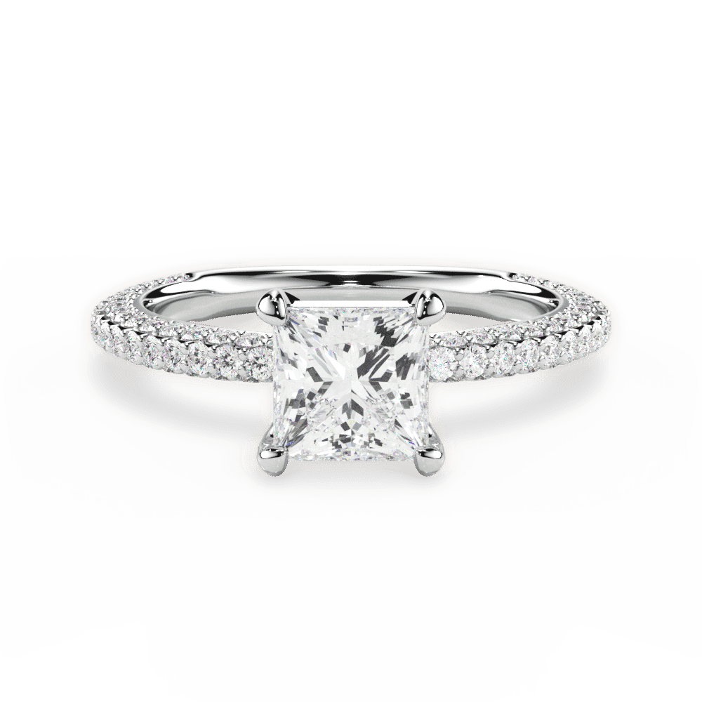 14kt White Gold/18kt White Gold/Platinum/princess/top