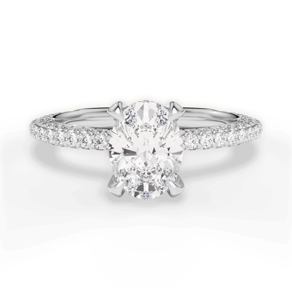 14kt White Gold/18kt White Gold/Platinum/oval/top