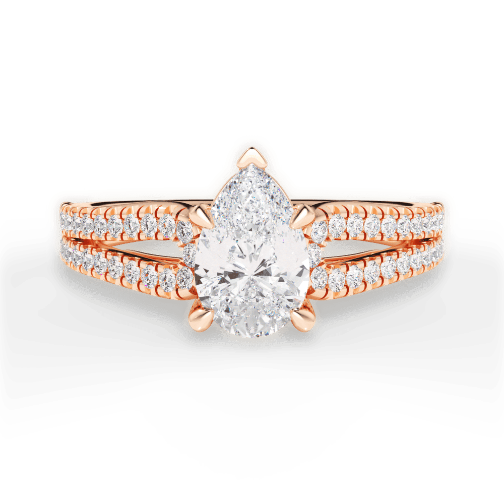 14kt Rose Gold/18kt Rose Gold/pear/top