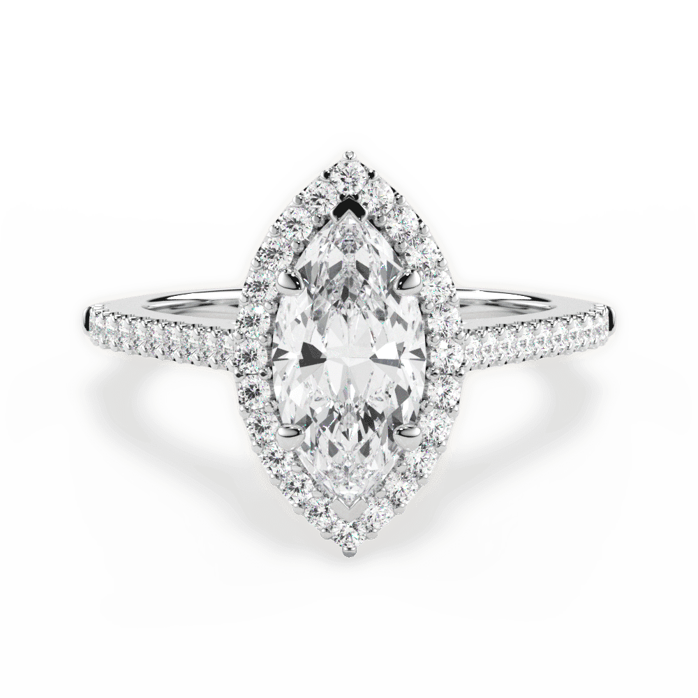 14kt White Gold/18kt White Gold/Platinum/marquise/top