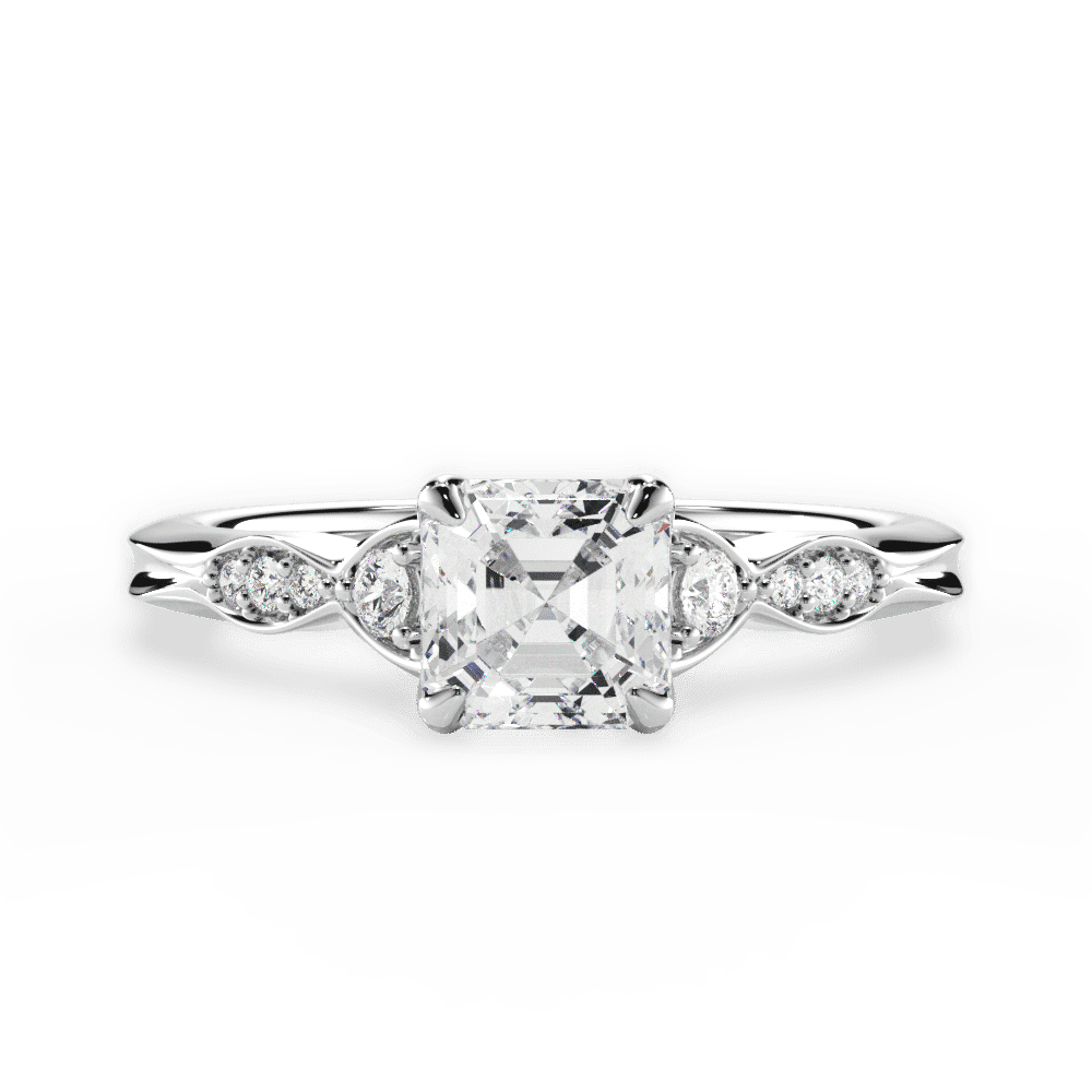 14kt White Gold/18kt White Gold/Platinum/asscher/top