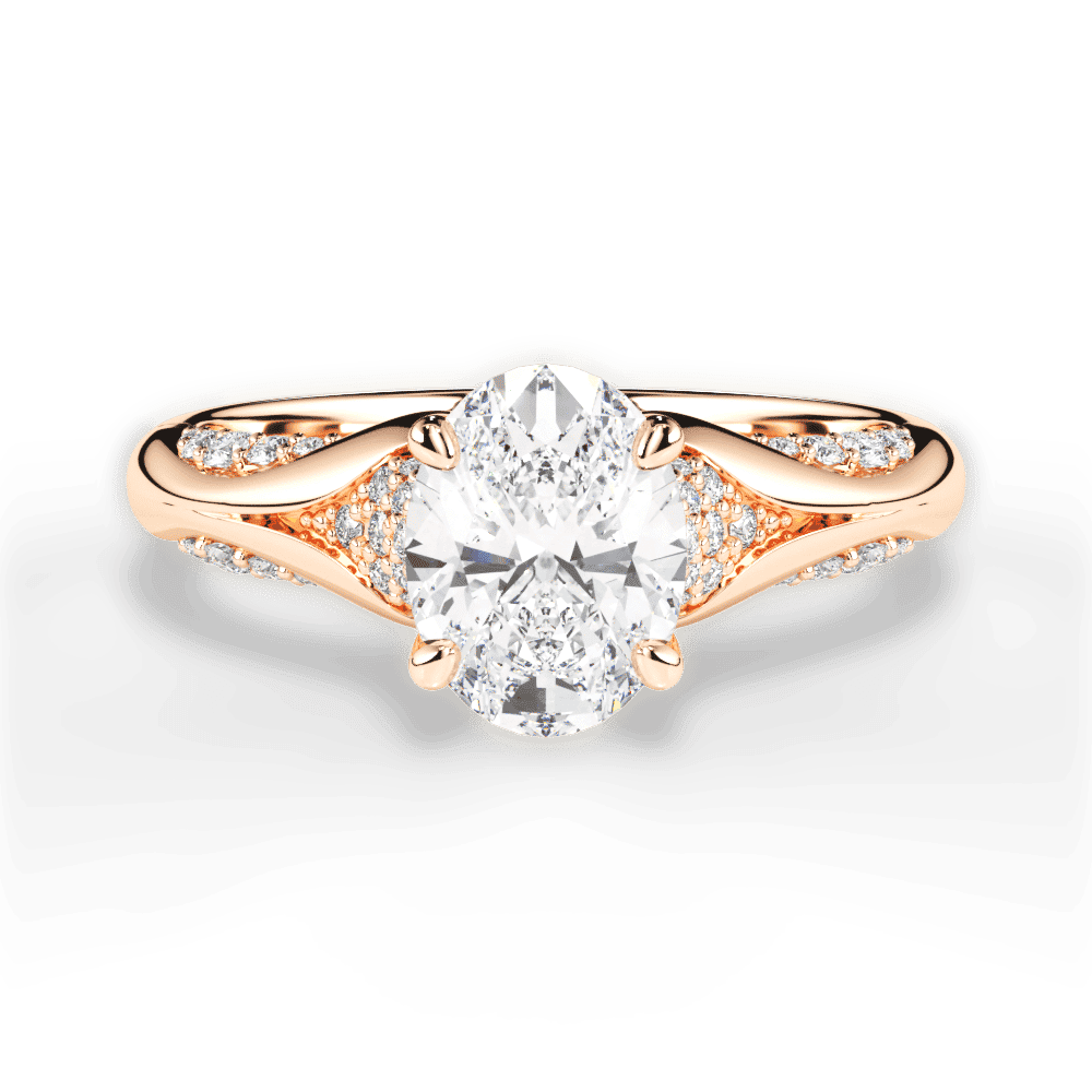 14kt Rose Gold/18kt Rose Gold/oval/top