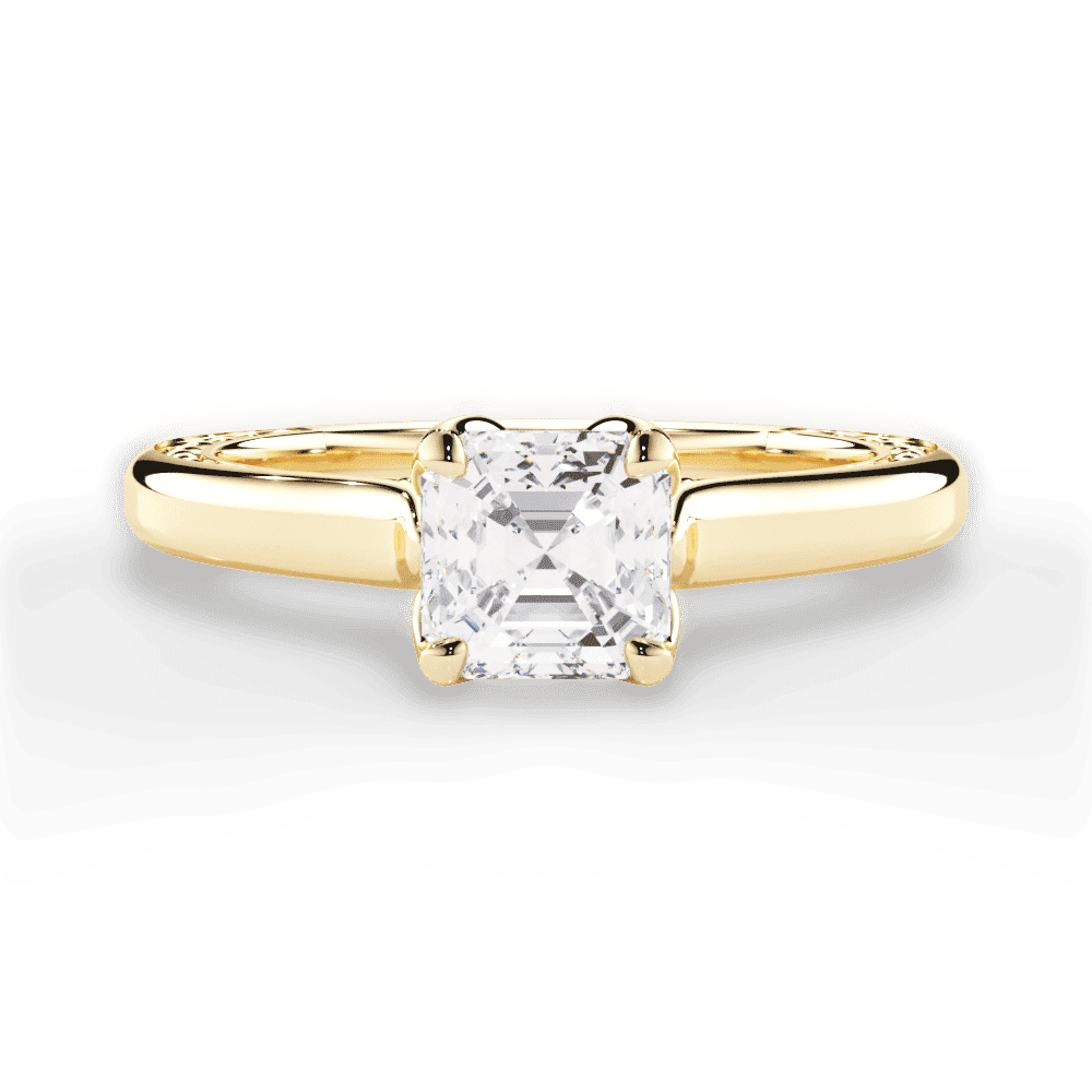 14kt Yellow Gold/18kt Yellow Gold/asscher/top
