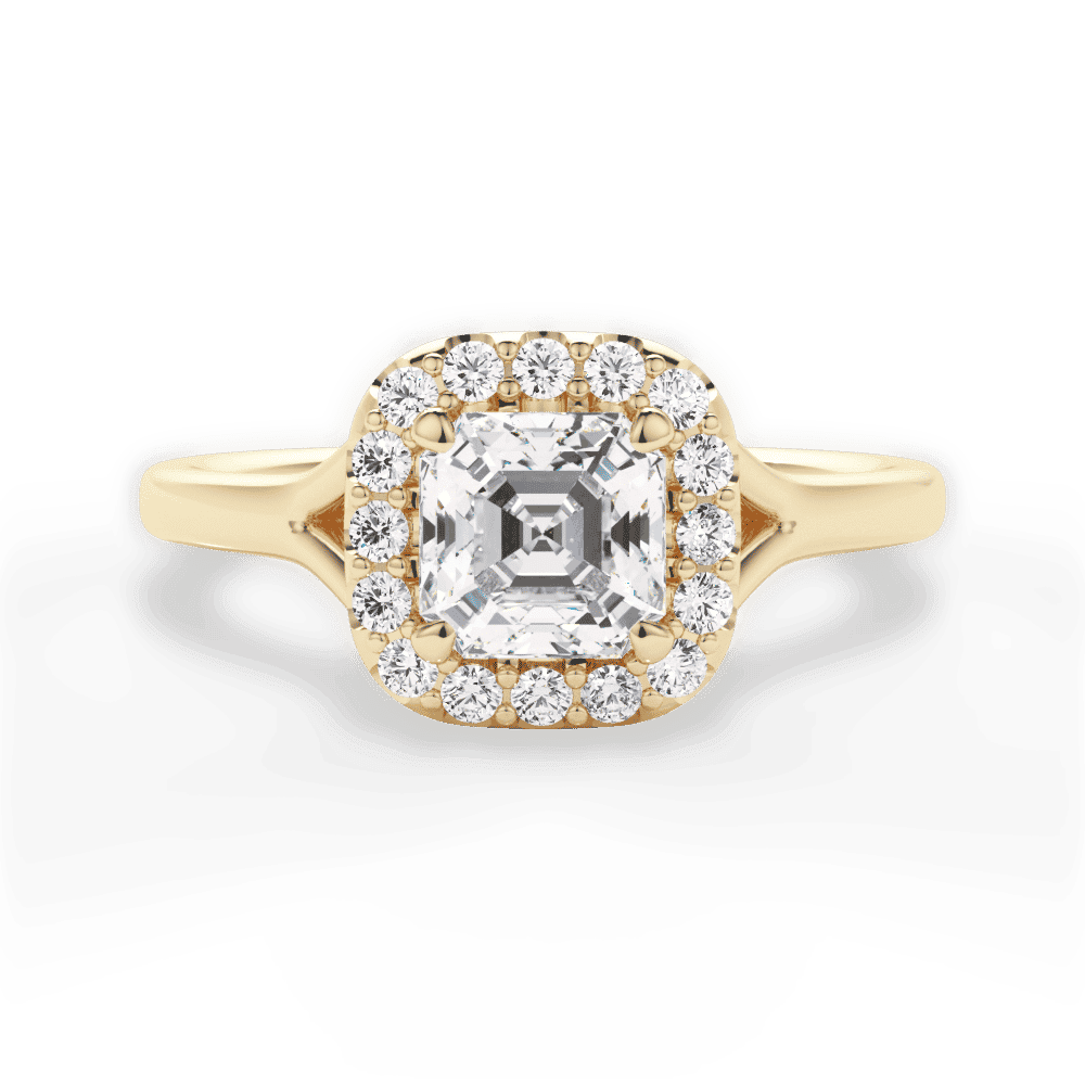 14kt Yellow Gold/18kt Yellow Gold/asscher/top