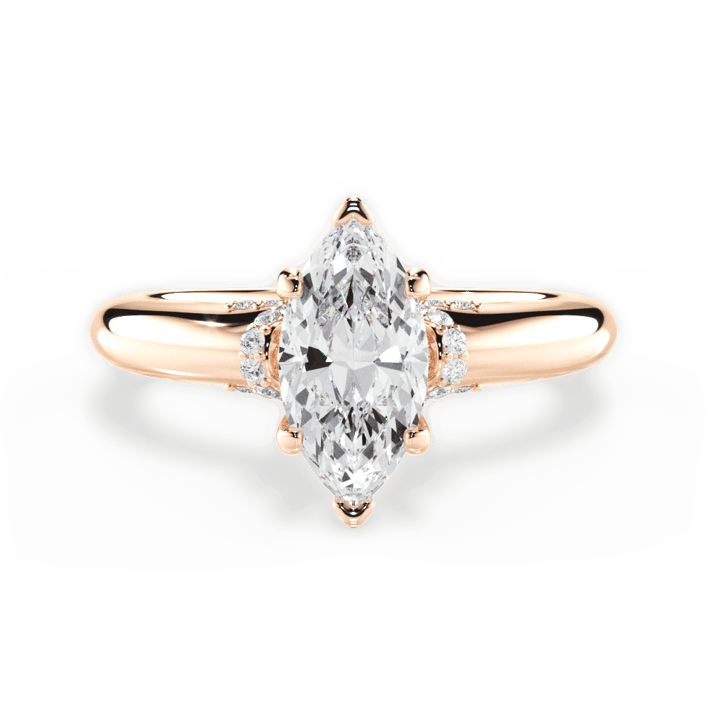 14kt Rose Gold/18kt Rose Gold/marquise/top