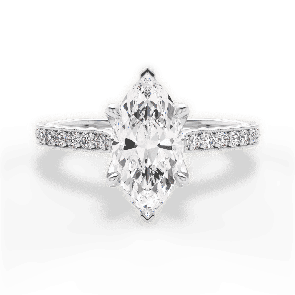 14kt White Gold/18kt White Gold/Platinum/marquise/top