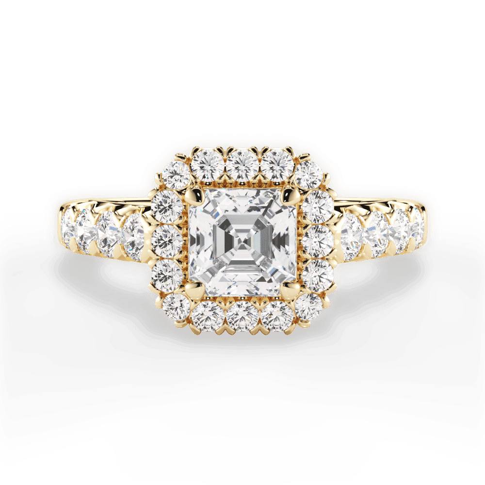 14kt Yellow Gold/18kt Yellow Gold/asscher/top