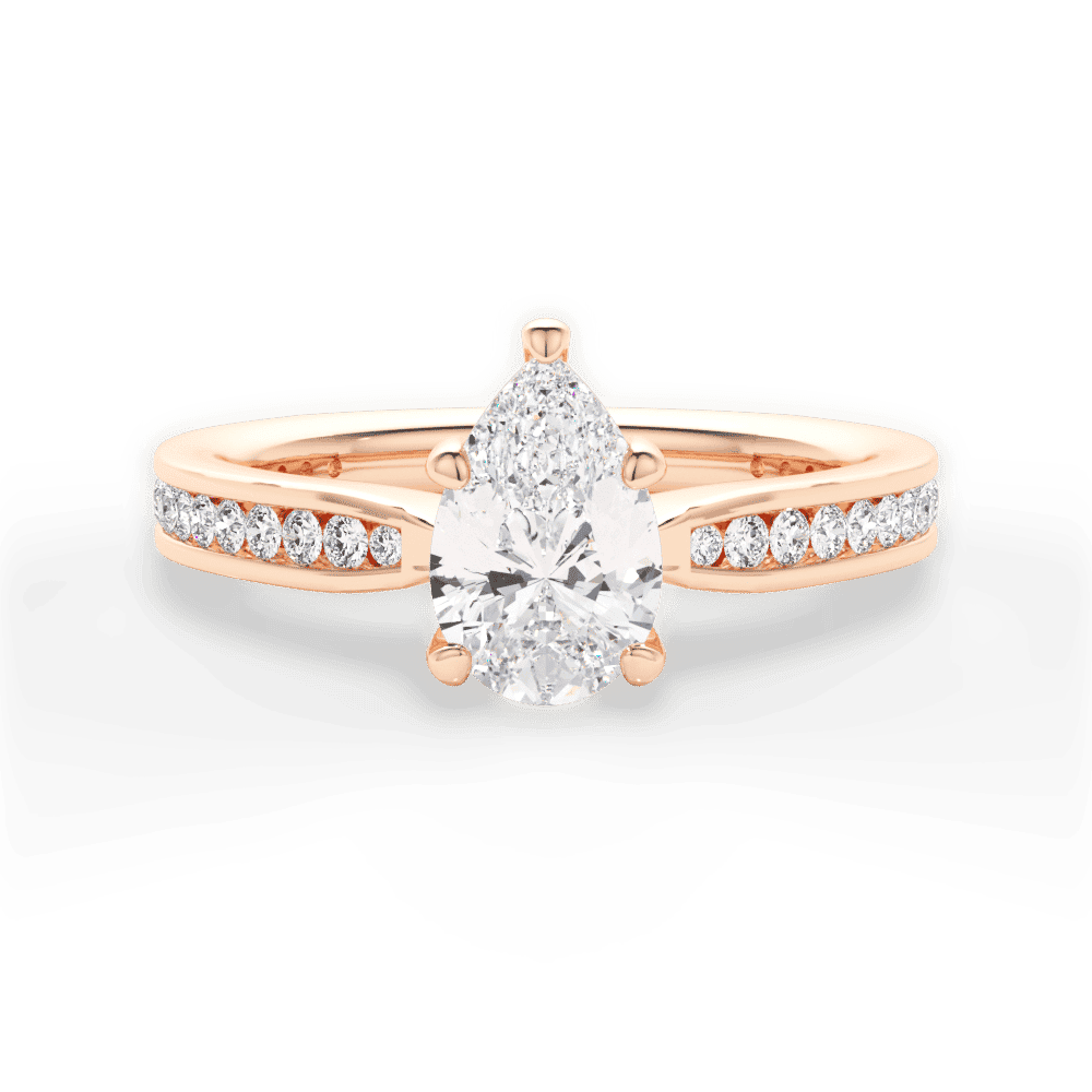14kt Rose Gold/18kt Rose Gold/pear/top