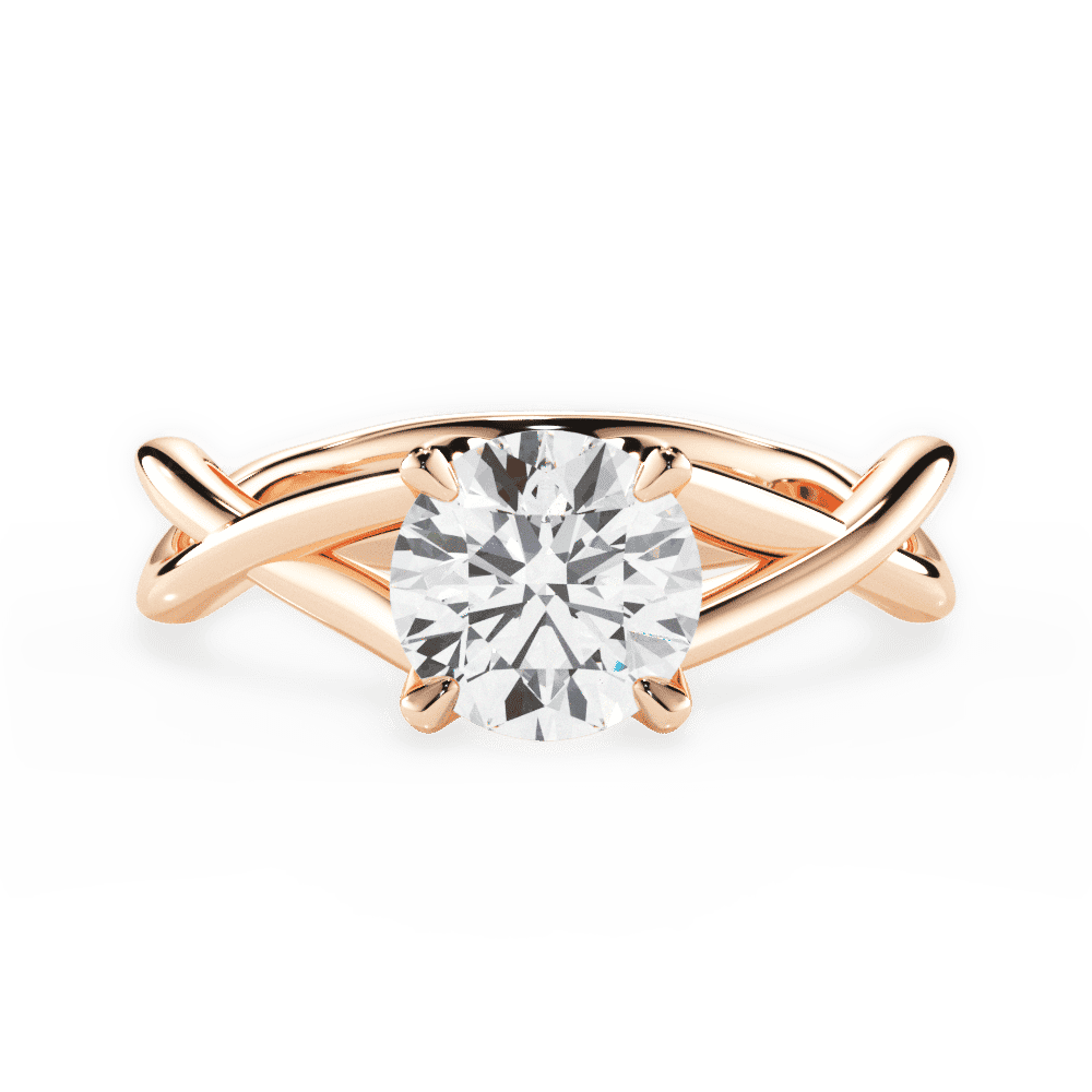 14kt Rose Gold/18kt Rose Gold/round/top