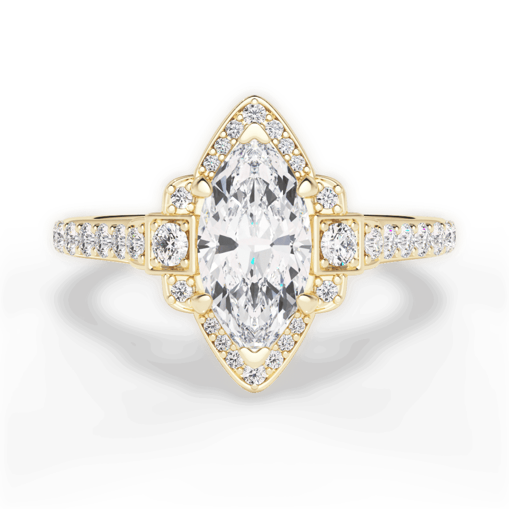 14kt Yellow Gold/18kt Yellow Gold/marquise/top