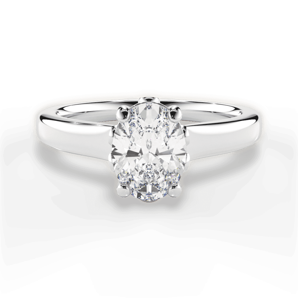 14kt White Gold/18kt White Gold/Platinum/oval/top