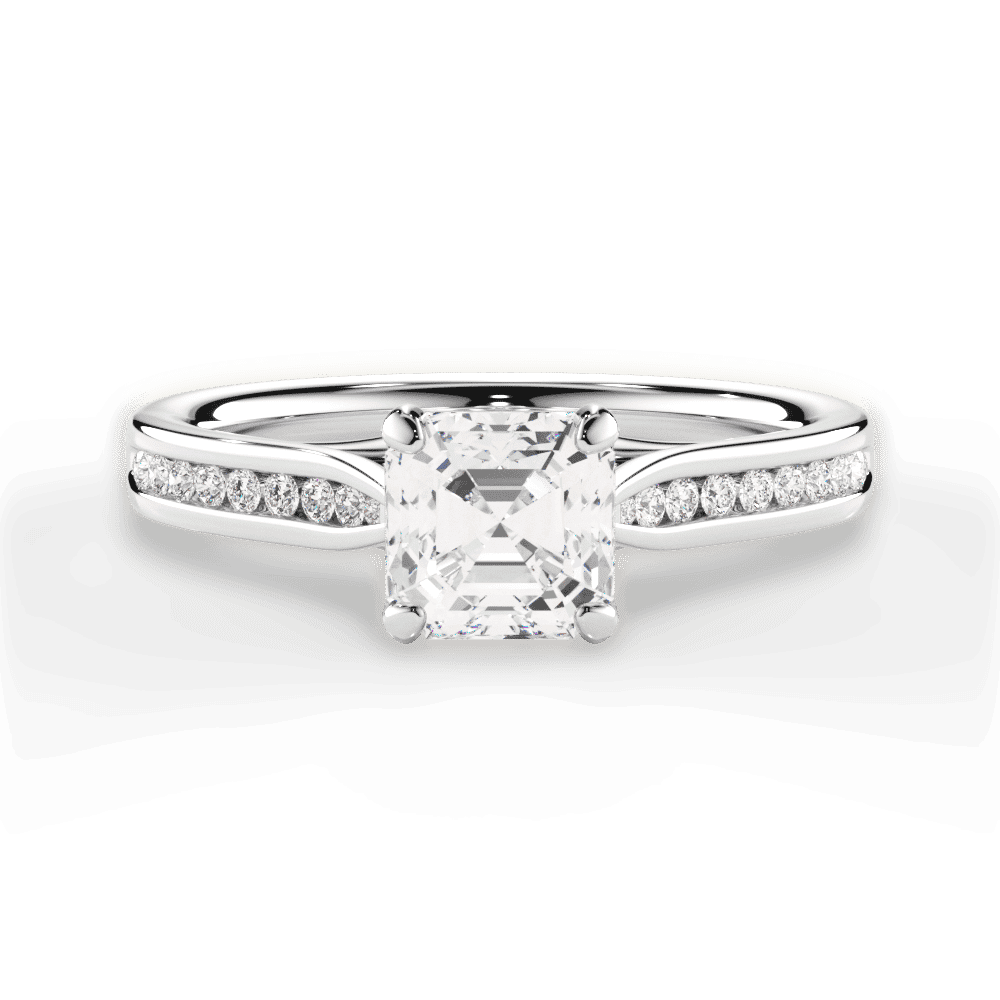 14kt White Gold/18kt White Gold/Platinum/asscher/top