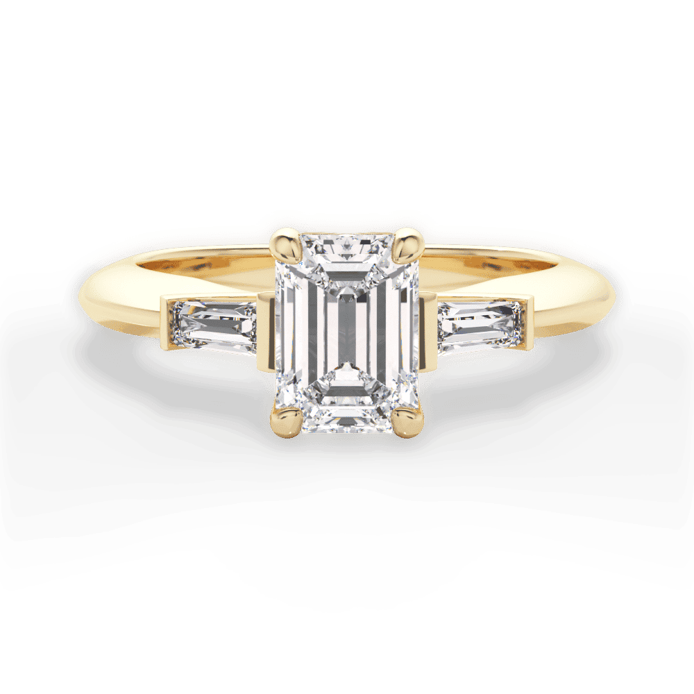 14kt Yellow Gold/18kt Yellow Gold/emerald/top