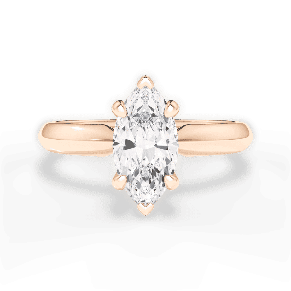 14kt Rose Gold/18kt Rose Gold/marquise/top