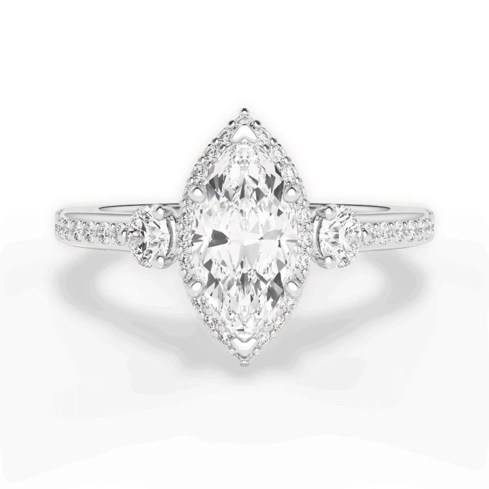 14kt White Gold/18kt White Gold/Platinum/marquise/top