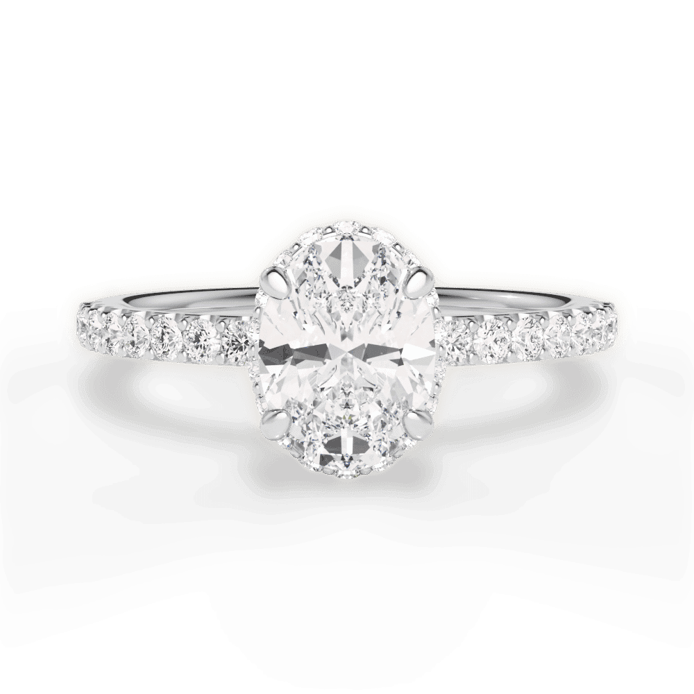 14kt White Gold/18kt White Gold/Platinum/oval/top