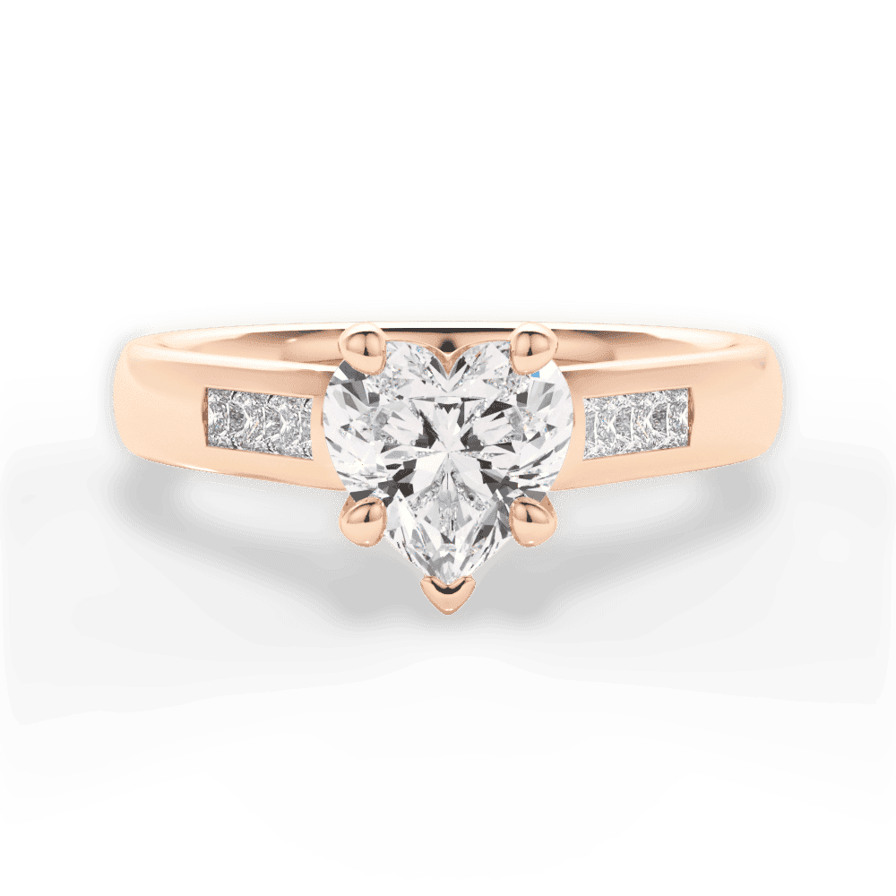 14kt Rose Gold/18kt Rose Gold/heart/top