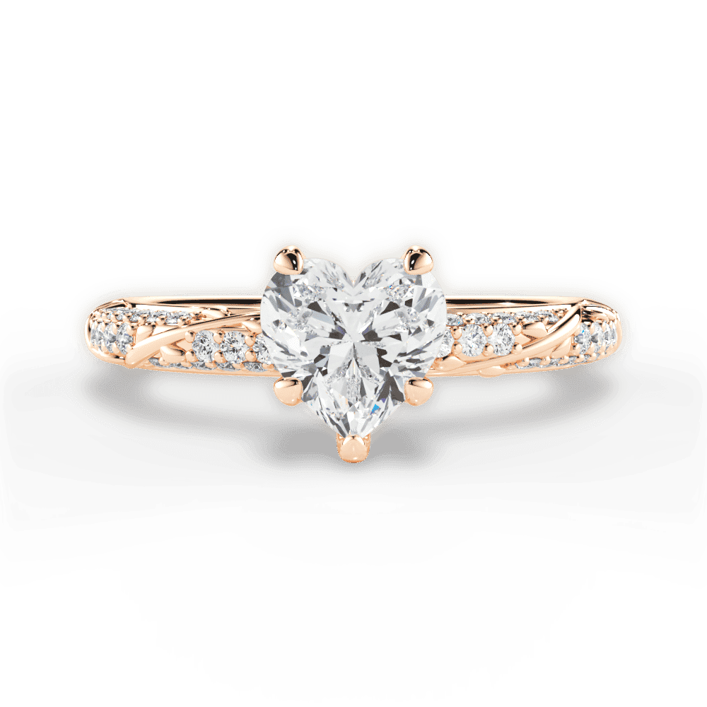 14kt Rose Gold/18kt Rose Gold/heart/top