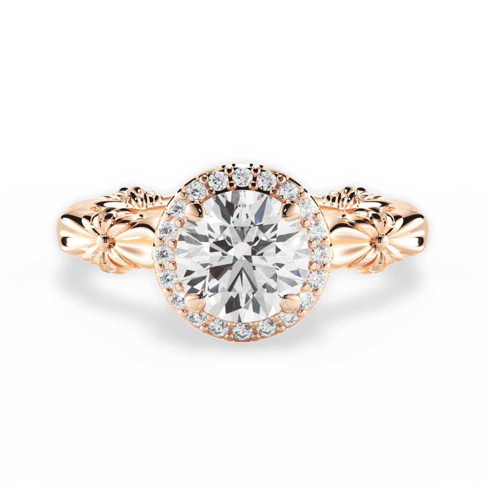 14kt Rose Gold/18kt Rose Gold/round/top