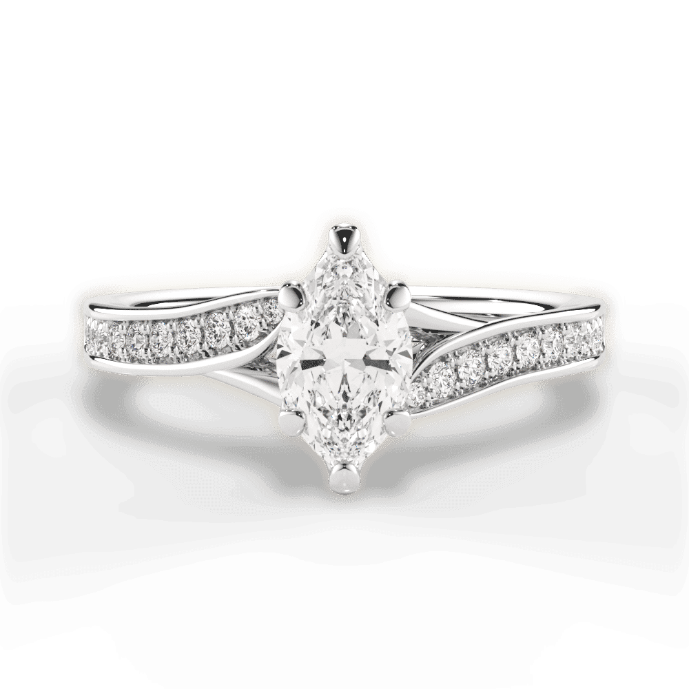 14kt White Gold/18kt White Gold/Platinum/marquise/top