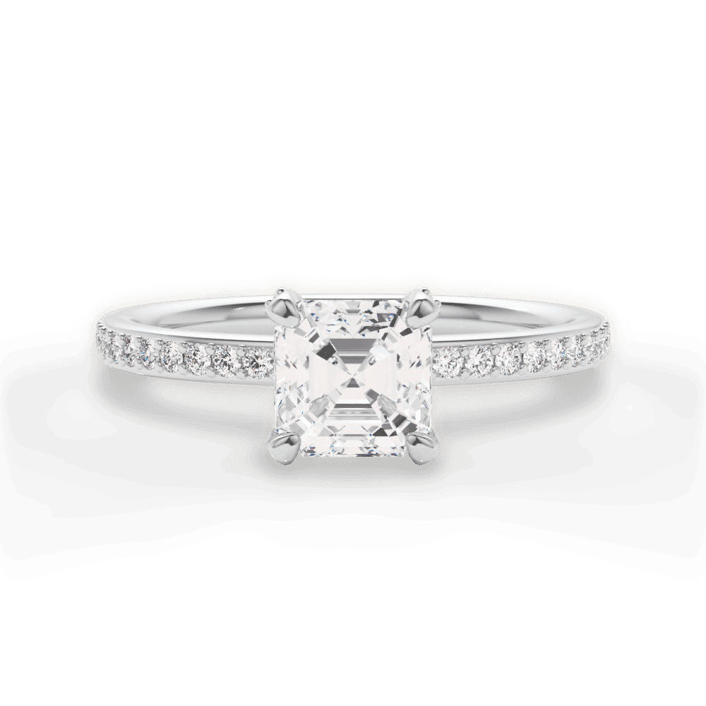 14kt White Gold/18kt White Gold/Platinum/asscher/top