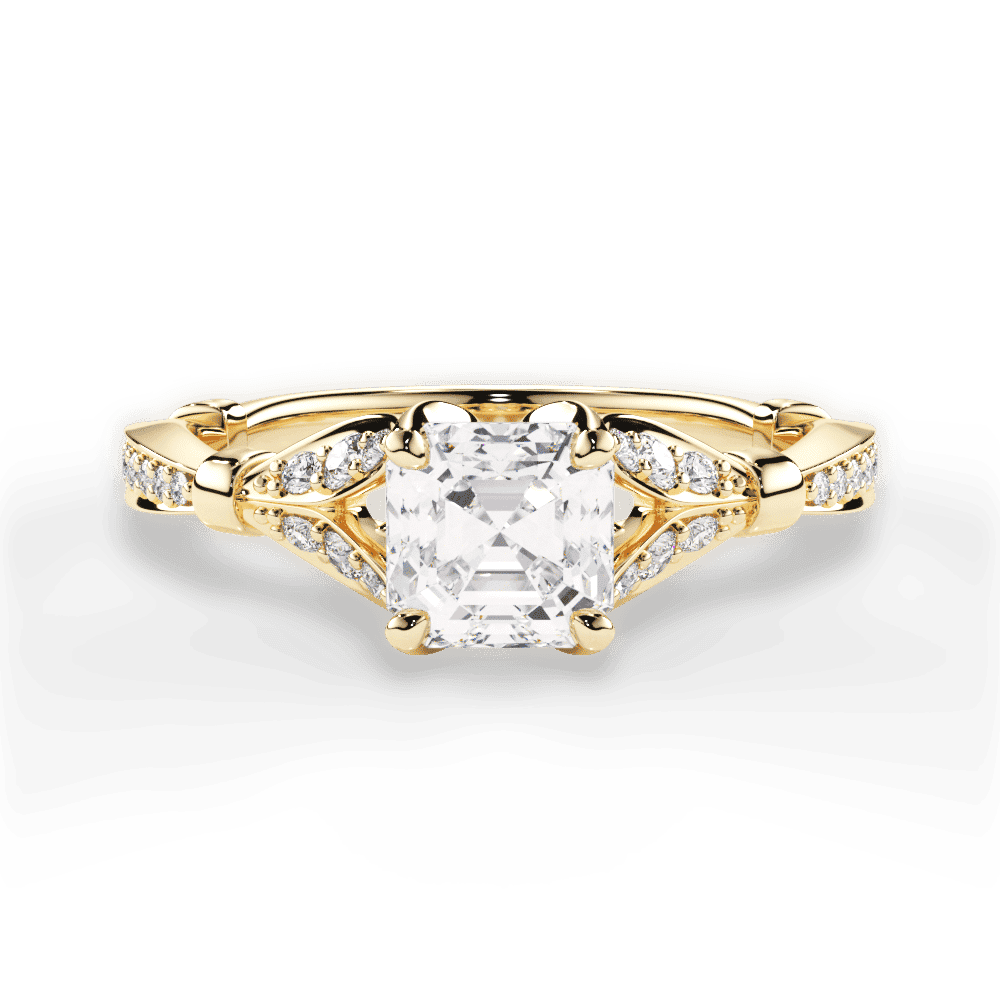 14kt Yellow Gold/18kt Yellow Gold/asscher/top