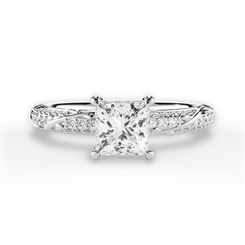 14kt White Gold/18kt White Gold/Platinum/princess/top