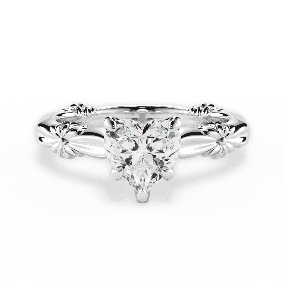 14kt White Gold/18kt White Gold/Platinum/heart/top