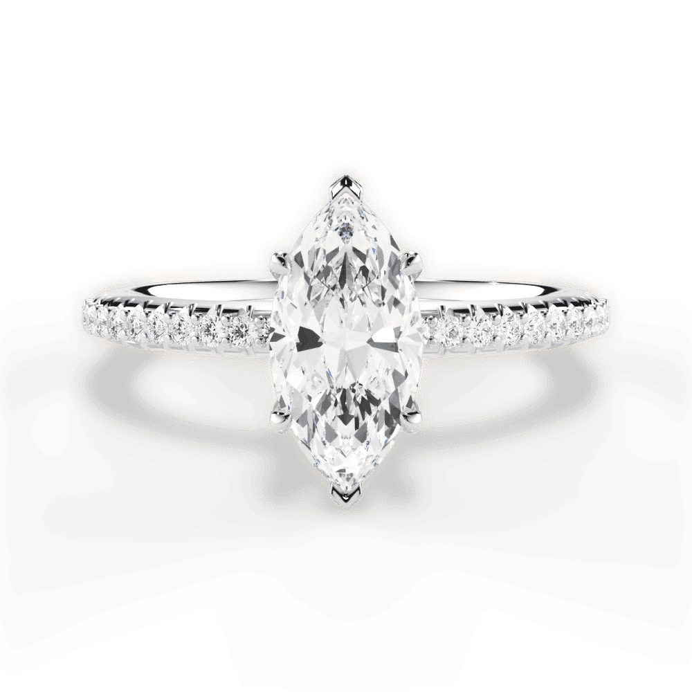 14kt White Gold/18kt White Gold/Platinum/marquise/top