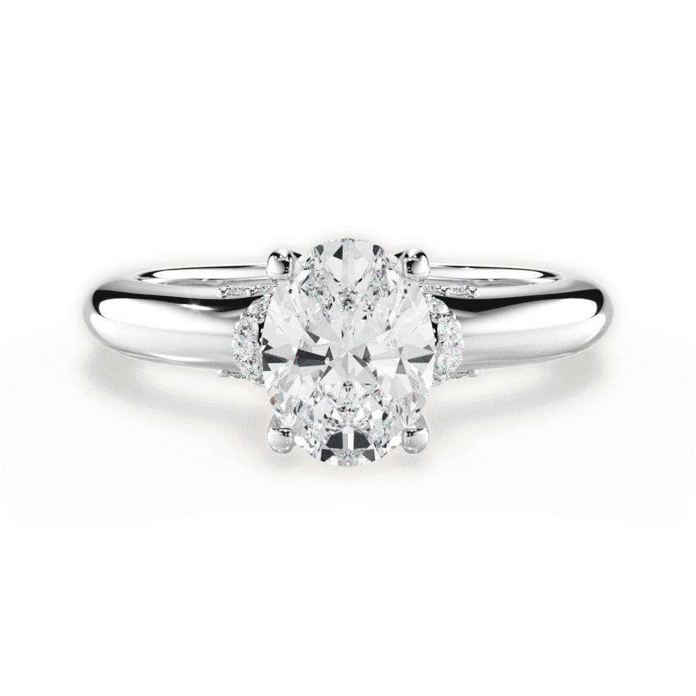 14kt White Gold/18kt White Gold/Platinum/oval/top