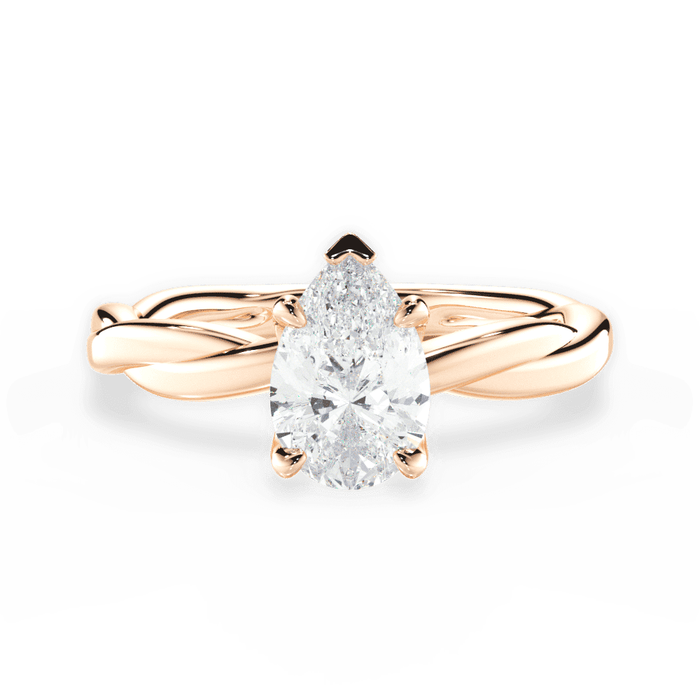 14kt Rose Gold/18kt Rose Gold/pear/top