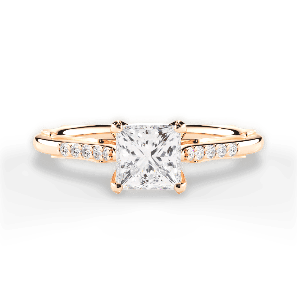 14kt Rose Gold/18kt Rose Gold/princess/top